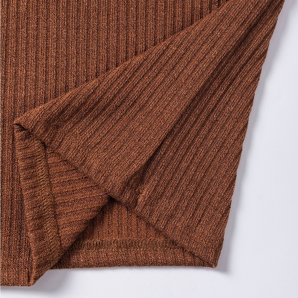 Chestnut Color Ribbed Sweater - Picture 4 of 6